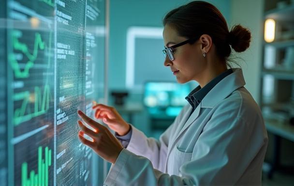 Image of environmental scientist collecting data or studying ecosystems