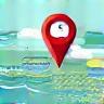 Icon representing precise location pin on a weather map
