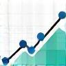 Icon representing analytical graph and data